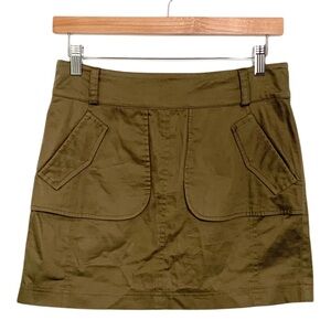 Mike Gonzalez Army Green Skirt Streetwear Big Front Pockets Mini Skirt Size 2